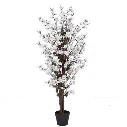 Artificial Blossom Tree Pink/White 120cm 4ft Realistic Faux House Plant Fully Potted