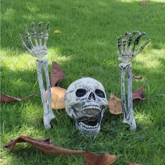 Scary Halloween Decoration Skeleton Bones Prop Human Skull Party Ground Breaking