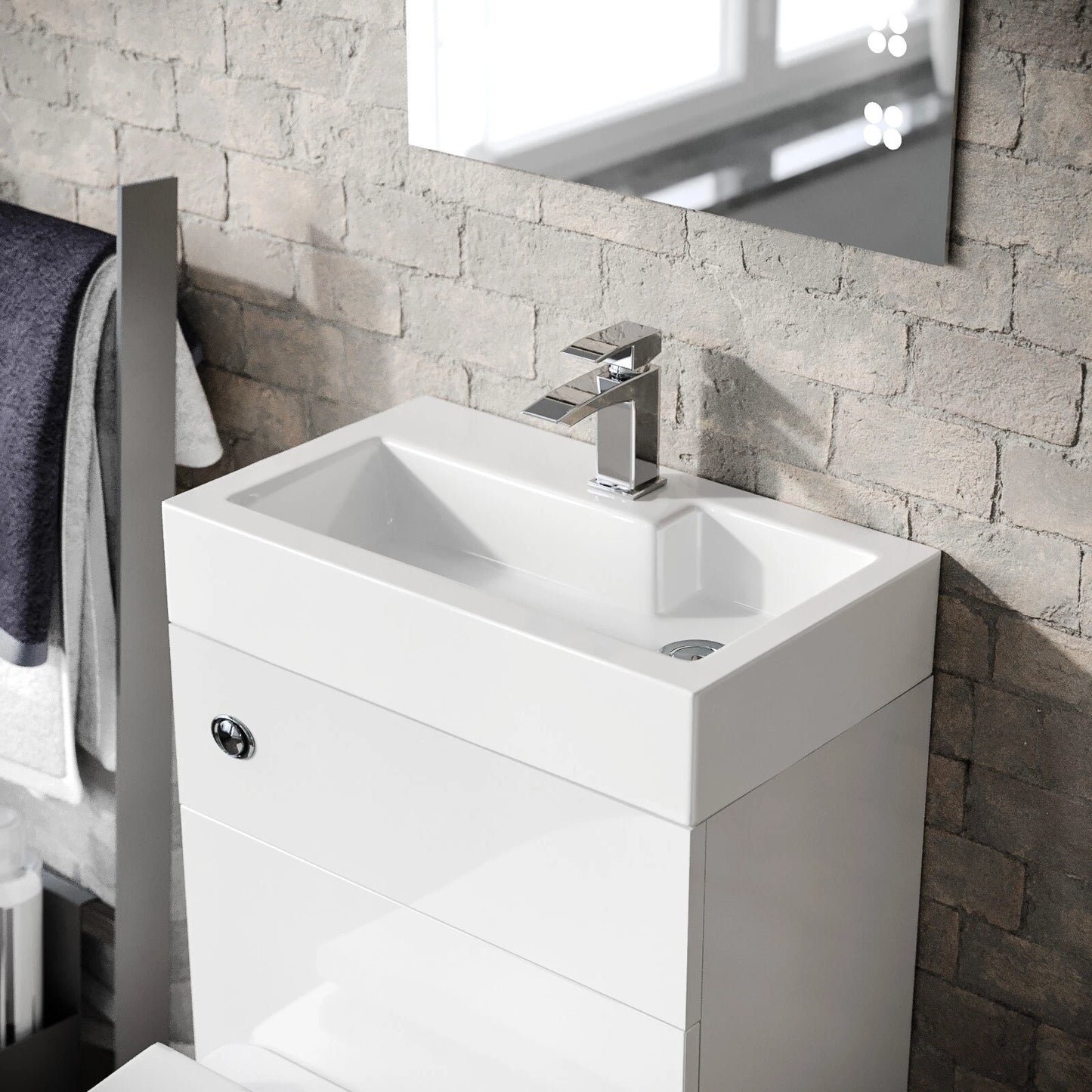 Debra 2 in 1 Compact Basin and BTW Rimless Toilet Combo Space Save Cloakroom