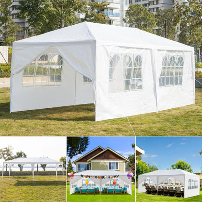 3x6M Gazebo Marquee Party Tent With 6 Sides Garden Patio Outdoor Canopy White UK