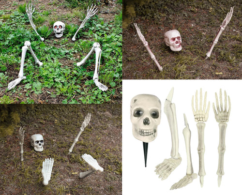 Ground Breaking Skeleton Prop Halloween Party Garden Decoration Bones