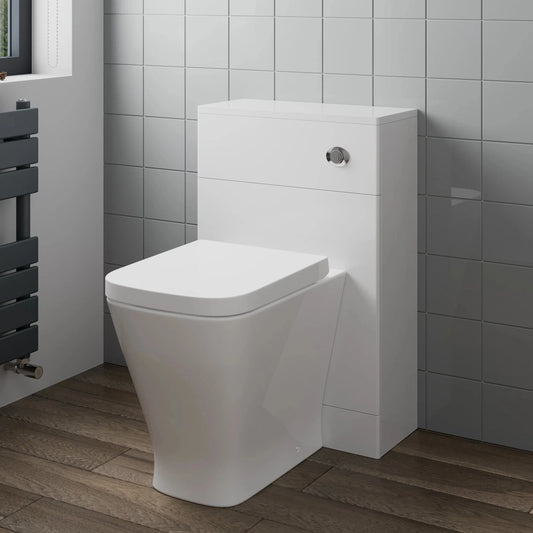 500mm Bathroom Toilet Soft Close Seat Back To Wall Cistern Furniture Unit White