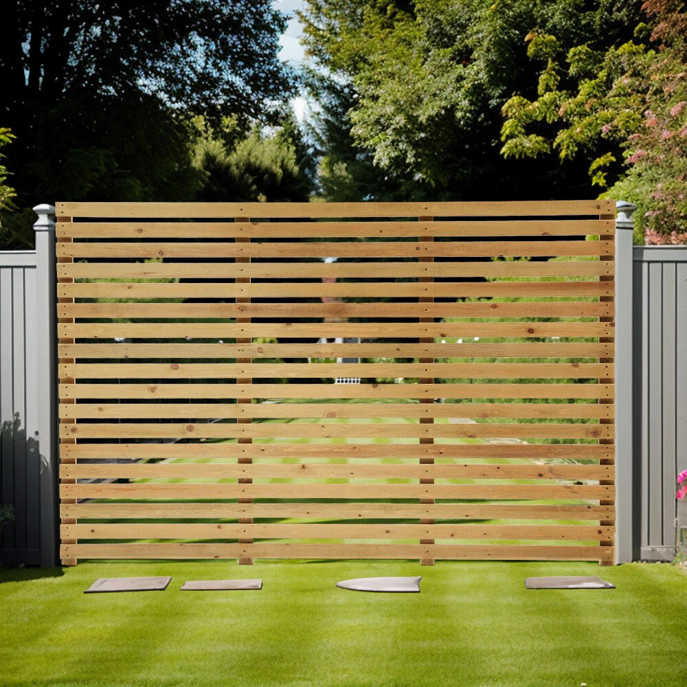 6ft Contemporary Slatted Rough Sawn Treated Fence Panel