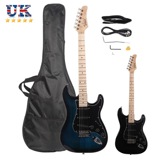 Glarry GST Electric Guitar W/ Pickguard 3 Single Pickup Bag Strap Wire Plectrum