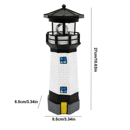 Solar Powered Lighthouse Rotating Led Garden Light House Decoration Ornament UK