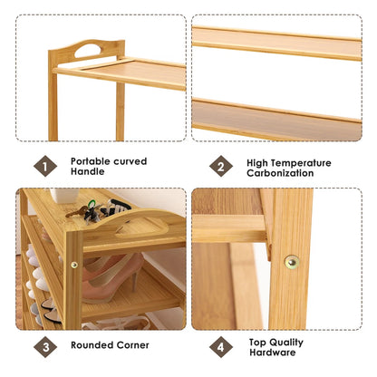 5 TIERS BAMBOO SHOE RACK