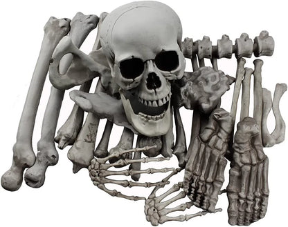 28PCS Bag of Bones Human Skull Skeleton Halloween Scary Pirate Party Decoration