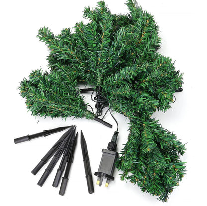 6 x Pre Lit Garden Christmas Tree Path Lights 90 LED Set Lawn Outdoor Decoration