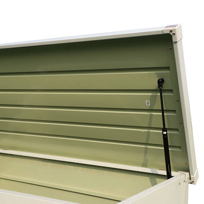 400L Outdoor Garden Storage Metal Steel Chest Cushion Box Case Shed Sit-On Lid