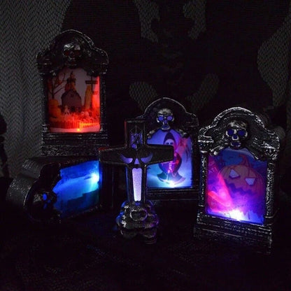 4x Halloween Light Up Tombstone Horror LED Game Props Outdoor Garden Party Decor