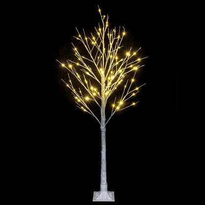 Outdoor 4ft, 6ft, 8ft Birch Christmas Twig Tree Pre Lit Ice Warm White Multi LED