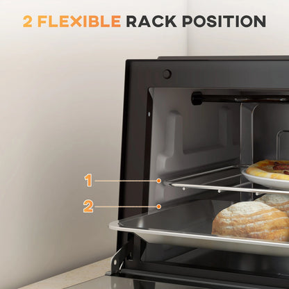 Mini Oven 9L Countertop Toaster Oven with Timer Control 750W Black