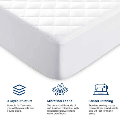 Extra Deep Quilted Water proof Mattress Protector Fitted Bed Cover