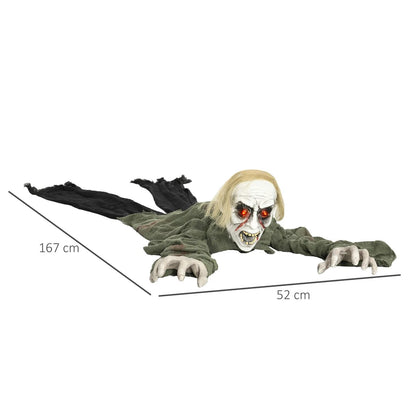 167 cm Halloween Crawling Zombie, Outdoor Animated Prop