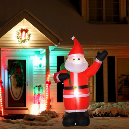 8ft Christmas Inflatable Santa Claus with Gift Bag LED Lights Outdoor Decor