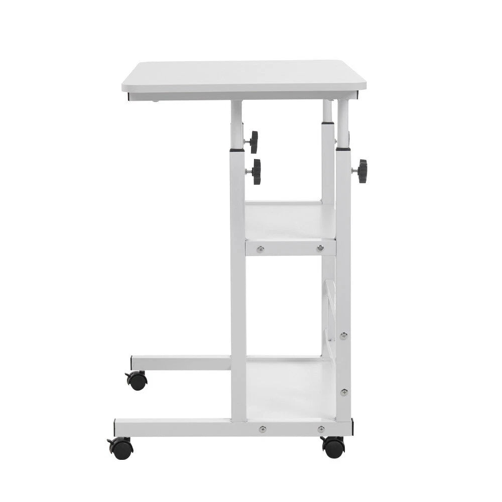 Adjustable Height Small PC Computer Desk Mobile Overbed Table Laptop Stand Shelf