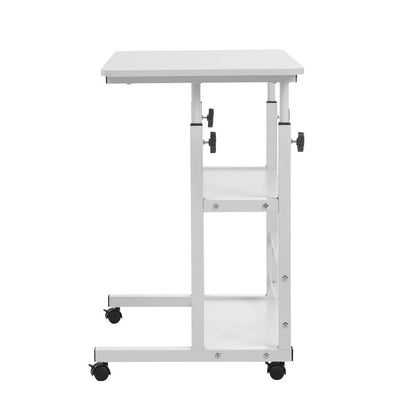 Adjustable Height Small PC Computer Desk Mobile Overbed Table Laptop Stand Shelf