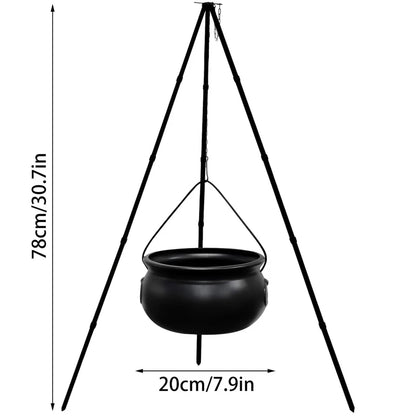 Halloween Decor Outdoor Large Witches Cauldron on Tripod with Light Yard Decor