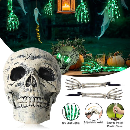 Large Ground Breaking Skeleton with Light Up Eyes Halloween Decoration Prop