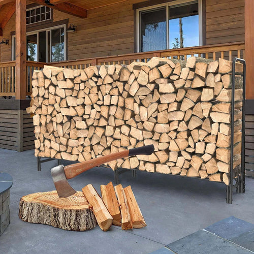 Outdoor Firewood Log Pile Rack Heavy Duty Wood Storage Organiser Holder Stand