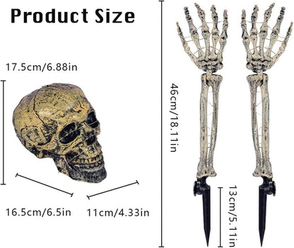 Large Ground Breaking Skeleton with Light Up Eyes Halloween Decoration Prop