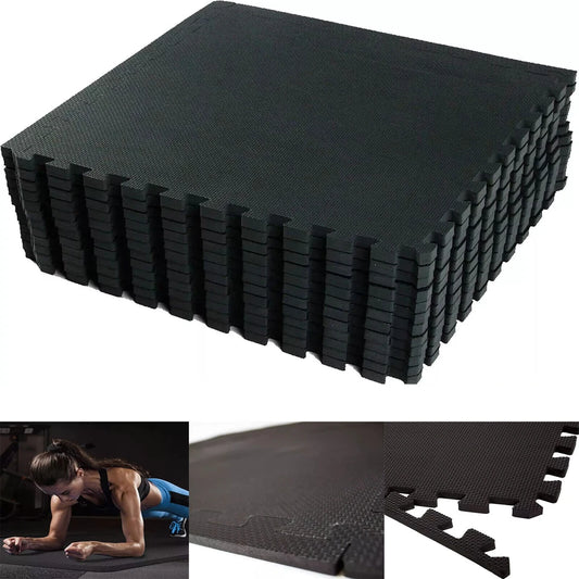 Yoga Tiles Mat Gym Thick Flooring Interlocking Floor Mats Soft Foam 60x60cm