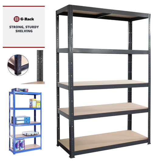 180x120x40cm Garage Shelving Units Single Bay 5 Tier Shelf Unit