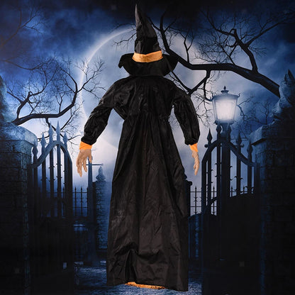 Halloween Hanging Witch Horror Witch with Red Eyes Prop Lighted Scream Witch