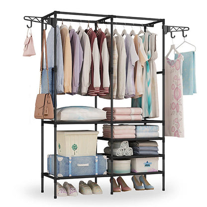 Heavy Duty iron Clothes Rail Stand Rack Storage Garment Shelf Hanging Display