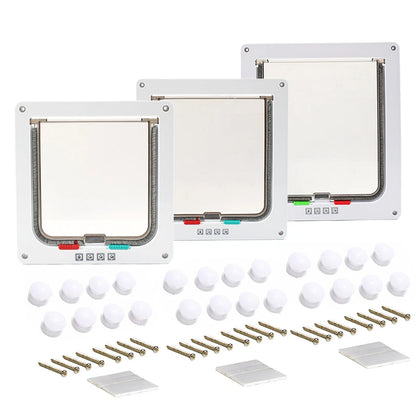 4 way Pet Door Locking Large Extra Large Dog Cat Flap Magnetic Door Frame