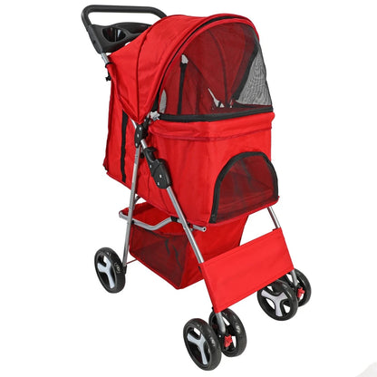 Pet Stroller Dog Cat Puppy Pram Pushchair Travel Cart Jogging Buggy Carrier