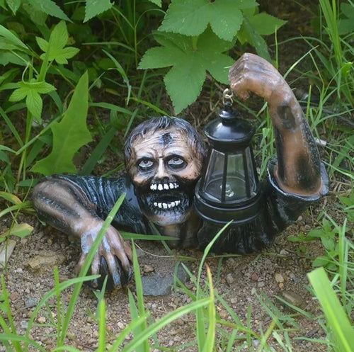 LED Lantern Garden Statue Decoration Halloween Zombie Tomb Climbing Sculpture
