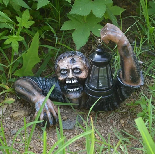 LED Lantern Garden Statue Decoration Halloween Zombie Tomb Climbing Sculpture
