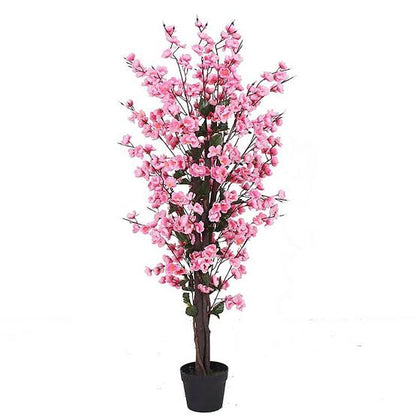 Artificial Blossom Tree Pink/White 120cm 4ft Realistic Faux House Plant Fully Potted