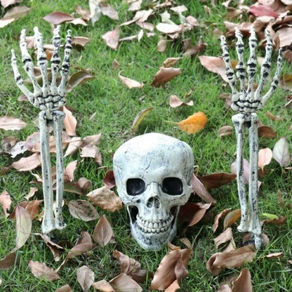 Skeleton Bones Prop Ground Breaking Scary Halloween Decoration Human Skull Party