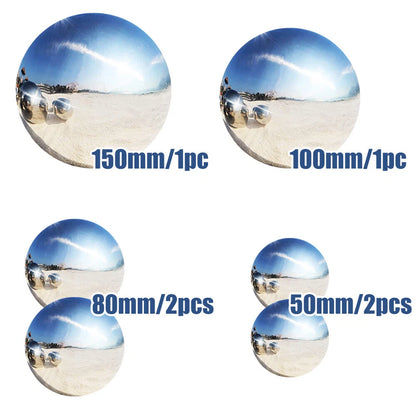 6PCS Garden Sphere Stainless Steel Mirror Gazing Balls