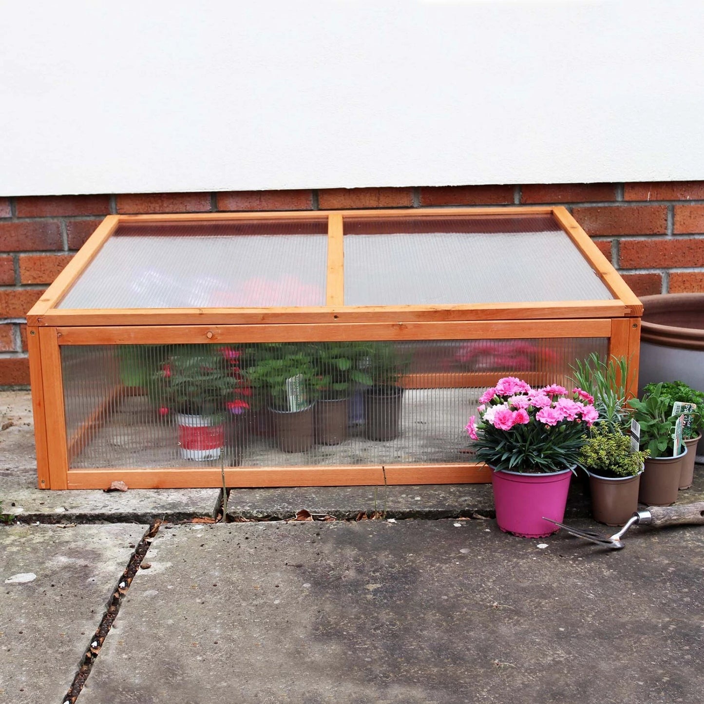 Wooden Cold Frame Mini Green Grow House Garden Plants Vegetables Seeds