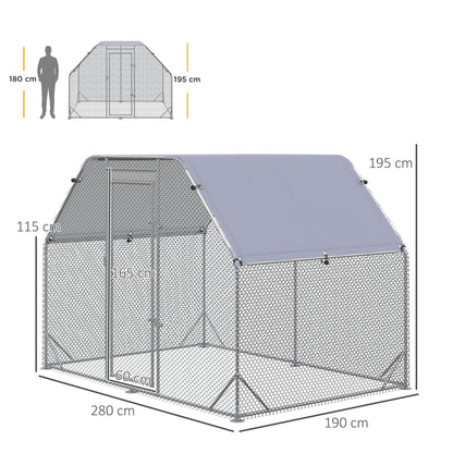 Chicken Run W/ Roof, Walk In Chicken Coop, Hen House Duck Pen