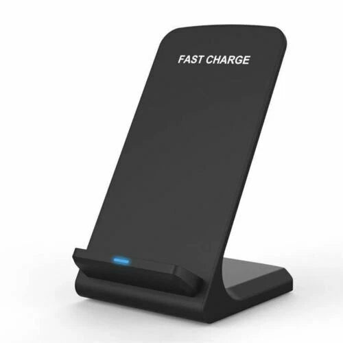 2 Coils Fast Wireless Charger Qi Charging Stand Fan For Samsung, iPhone, Huawei
