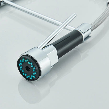 Modern Monobloc Pull Out Kitchen Mixer Tap Dual Spout Spray Single Lever Chrome