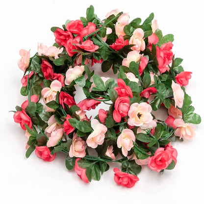 6pcs pink 48 FT Flower Garland Fake Rose Vine Artificial Flowers Hanging decor