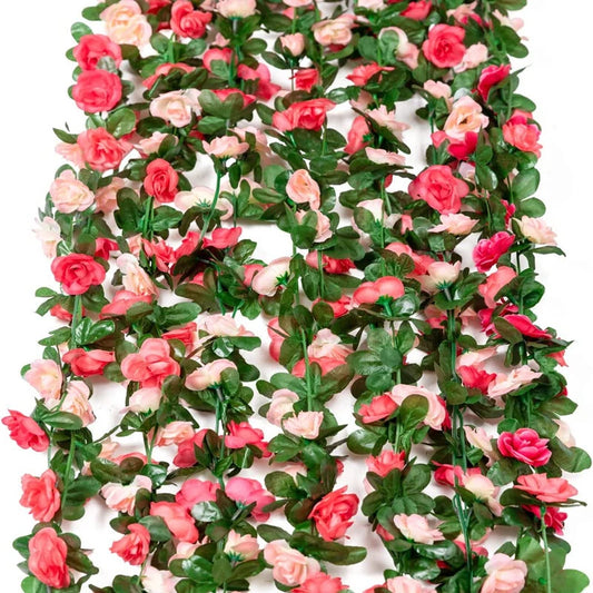 6pcs pink 48 FT Flower Garland Fake Rose Vine Artificial Flowers Hanging decor