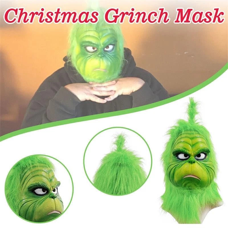 The Grinch Latex Mask Adults Costume Cosplay Christmas Fancy Dress Outfits