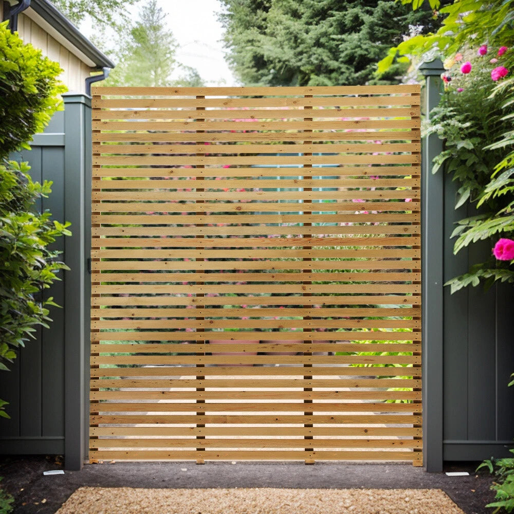 6ft Contemporary Slatted Rough Sawn Treated Fence Panel