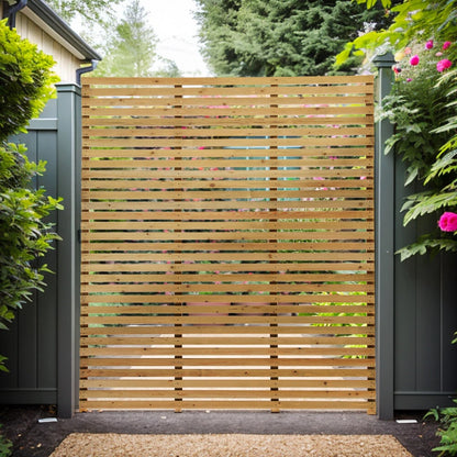 6ft Contemporary Slatted Rough Sawn Treated Fence Panel