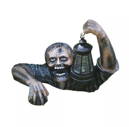 LED Lantern Garden Statue Decoration Halloween Zombie Tomb Climbing Sculpture