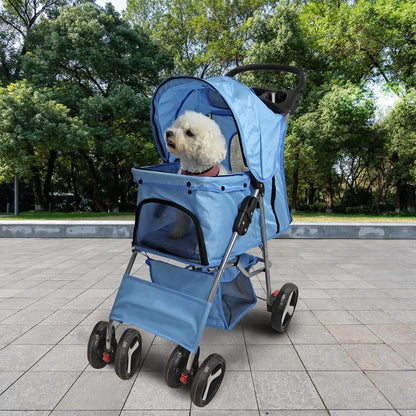 Pet Stroller Dog Cat Puppy Pram Pushchair Travel Cart Jogging Buggy Carrier