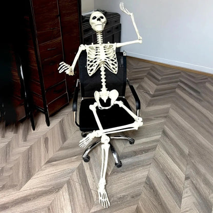 Halloween Human Skeleton Poseable Full Life Size Decoration Party Prop 90 cm