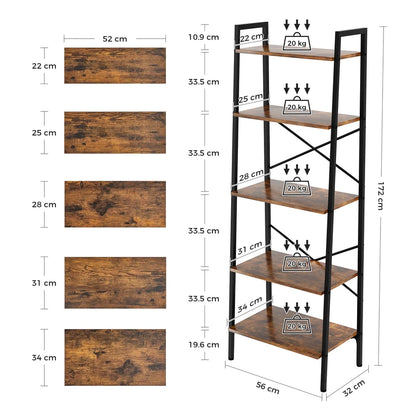 Ladder Shelf Bookcase Tier Display Storage Shelving Unit Stand Wall Rack