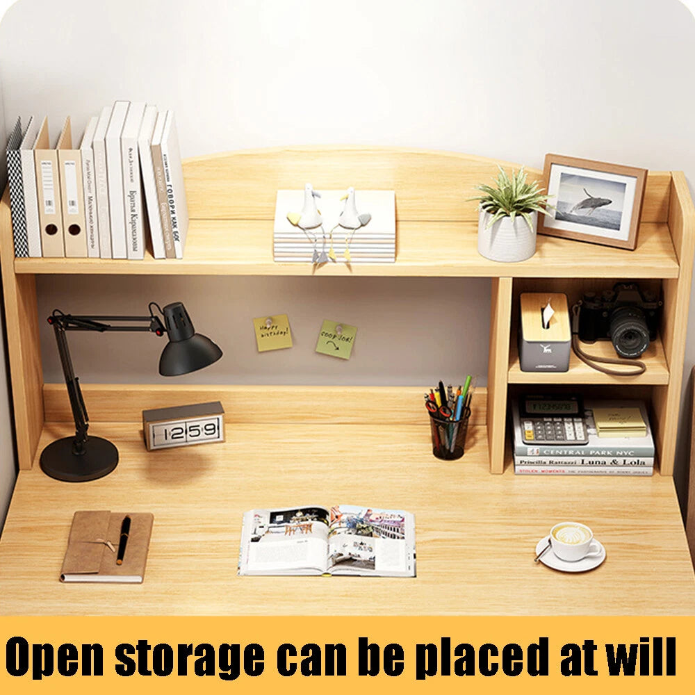 Computer Desk Study Table Writing Shelves Home Office Wooden Workstation Laptop